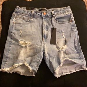 FashionNova size large high waisted denim shorts
